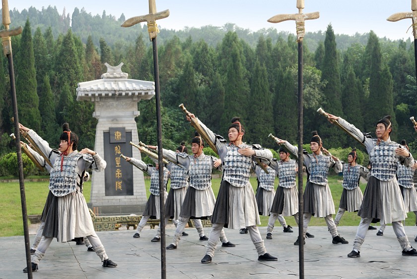 Tomb of Qin Shihuang. Performance in Front of the Mound. near Xi'an. .