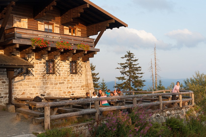 Lusen Peak. Lusen refuge hut. near Neuschönau. .