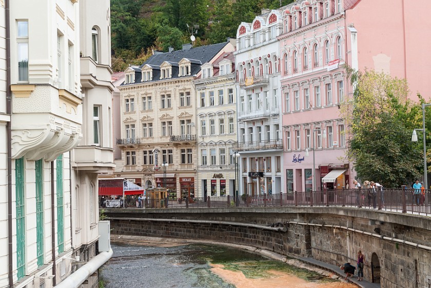 Karlovy Vary. Teplá river near Lázne III. Karlovy Vary. .