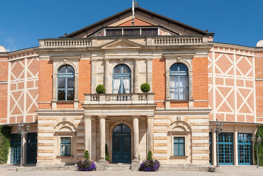 Bayreuth Festival. Front view of the opera house. Bayreuth. .