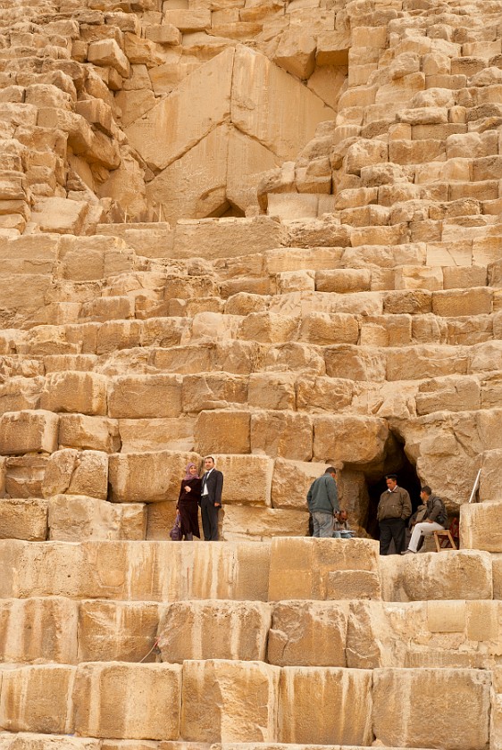 Pyramids of Giza. Entry to the Pyramid of Khufu. Cairo. .