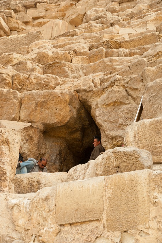 Pyramids of Giza. Entry to the Pyramid of Khufu. Cairo. .