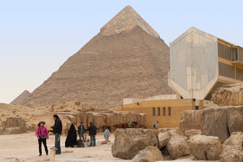 Pyramids of Giza. Pyramid of Khafre and Solar Barque Museum. Cairo. .