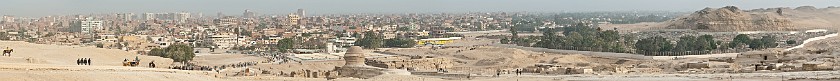 Pyramids of Giza. Panoramic view on Giza. Cairo. .