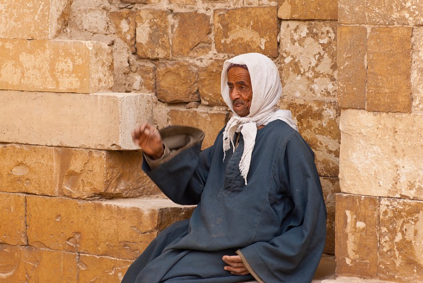 Saqqara. Old man in the Hypostyle hall. Saqqara. .
