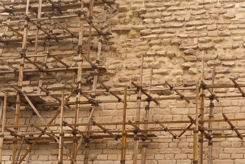 Saqqara.  Scaffolding at Zoser's Step Pyramid. Saqqara. .