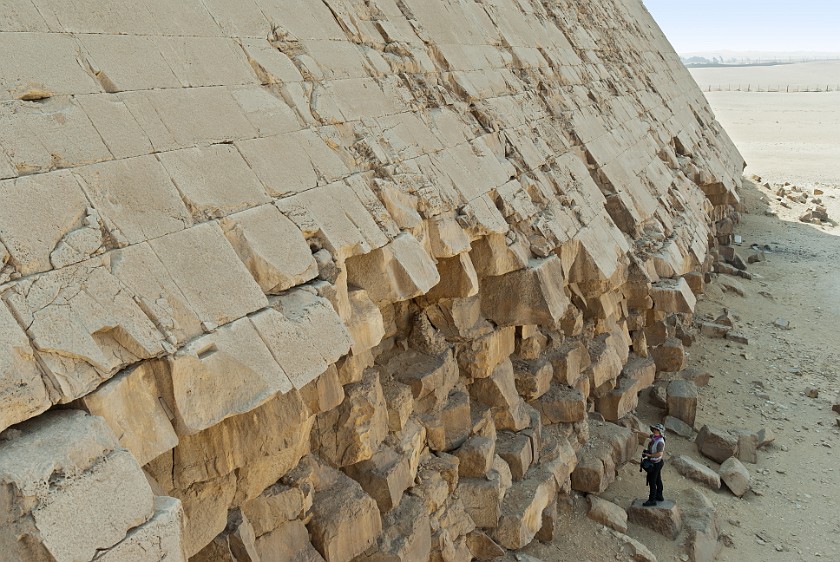Dahshur. Limestone casing of the Bent Pyramid. Dahshur. .