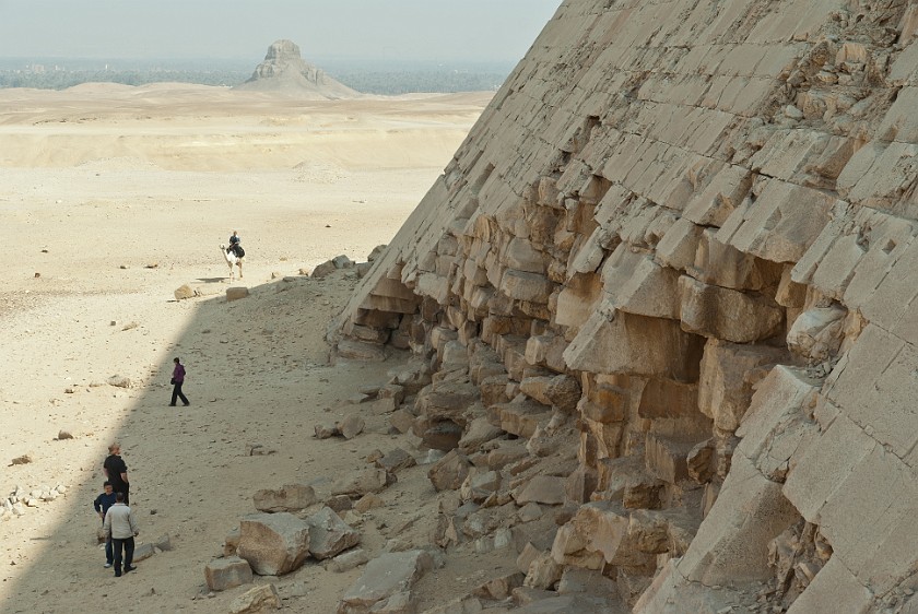 Dahshur. Limestone casing of the Bent Pyramid. Dahshur. .
