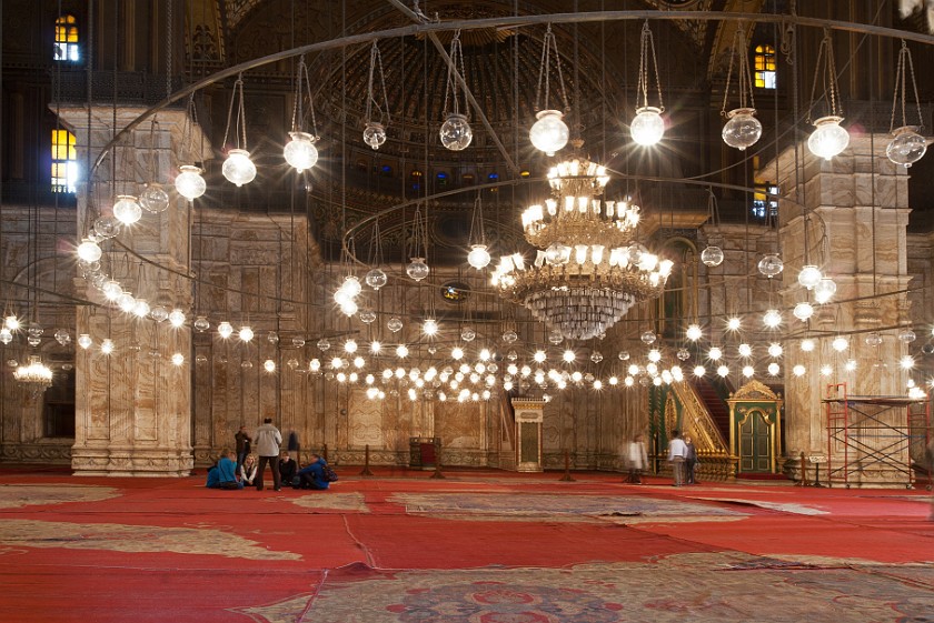 Mosque of Mohammed Ali. Prayer hall. Cairo. .