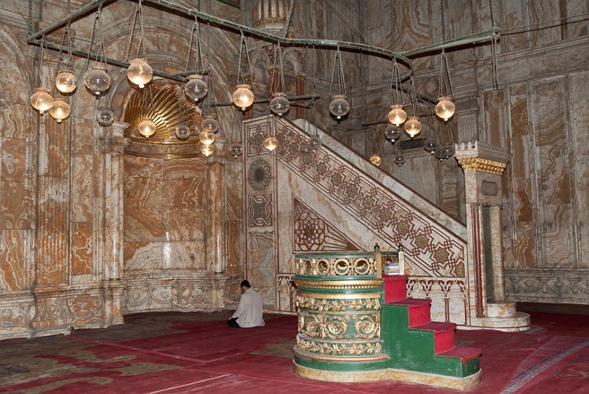 Mosque of Mohammed Ali. Pulpit and prayer niche. Cairo. .