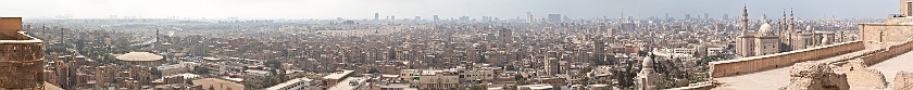 Mosque of Mohammed Ali. Panoramic view on Cairo. Cairo. .