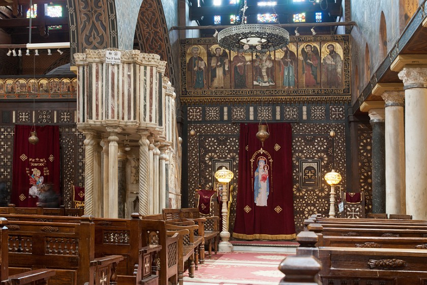 Coptic Cairo. Church interior. Cairo. .