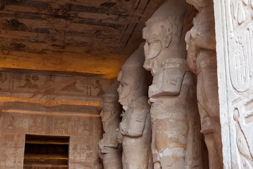 Abu Simbel. Ramses II statues inside the Ramses II temple. Abu Simbel. .