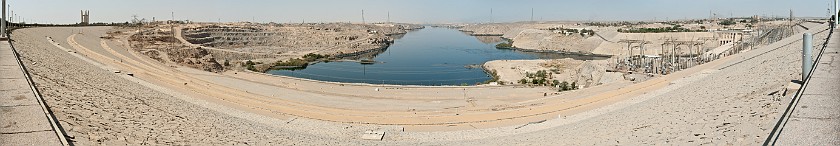 Aswan. Panoramic view from the Aswan High Dam. near Aswan. .