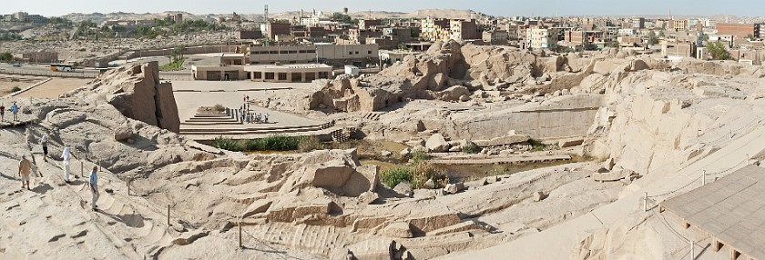 Aswan. Panoramic view on Aswan from the unfinished obelisk. Aswan. .