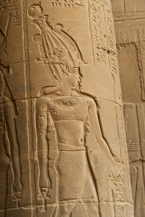 Philae Temple of Isis. Depiction of King Ptolemy. near Aswan. .