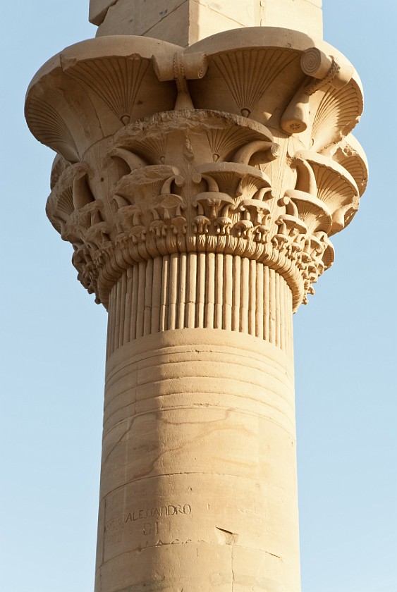 Philae Temple of Isis. Column of the Kiosk of Trajan. near Aswan. .