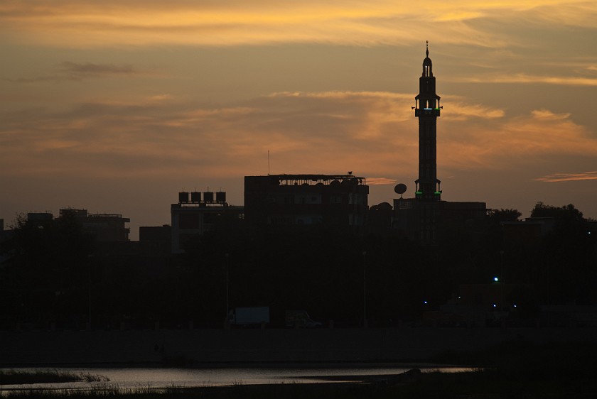 Nile Cruise from Aswan to Luxor. Sunset at Edfu. Edfu. .