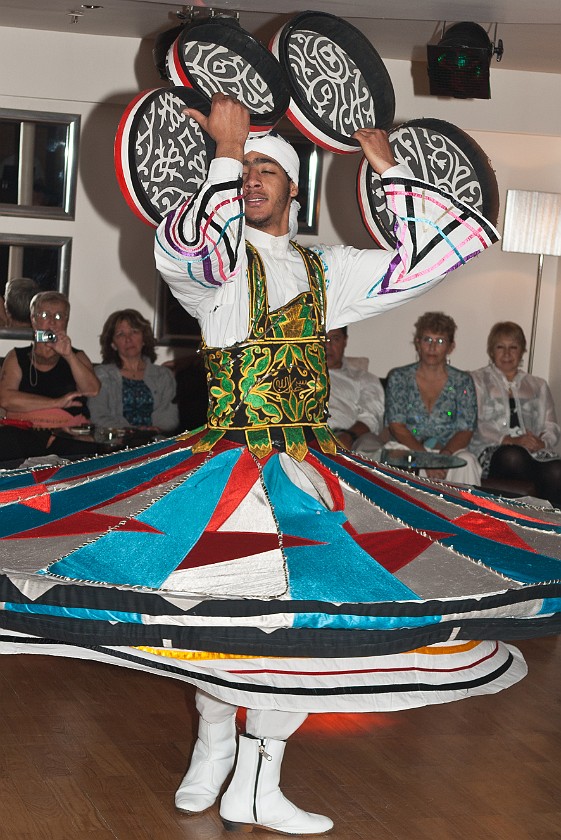 Nile Cruise from Aswan to Luxor. Whirling Dervish. near Esna. .