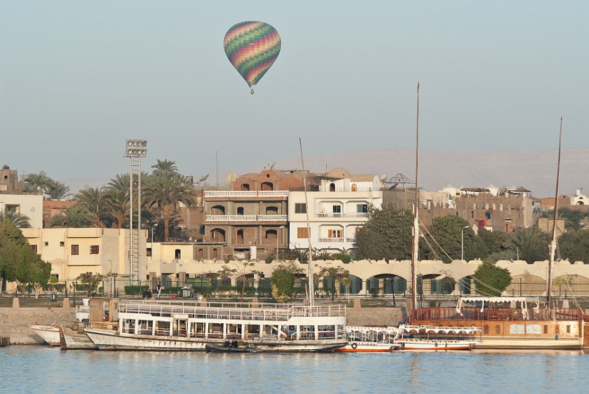 Hot-Air Balloons over Luxor. Hot-air balloon over the west bank. Luxor. .