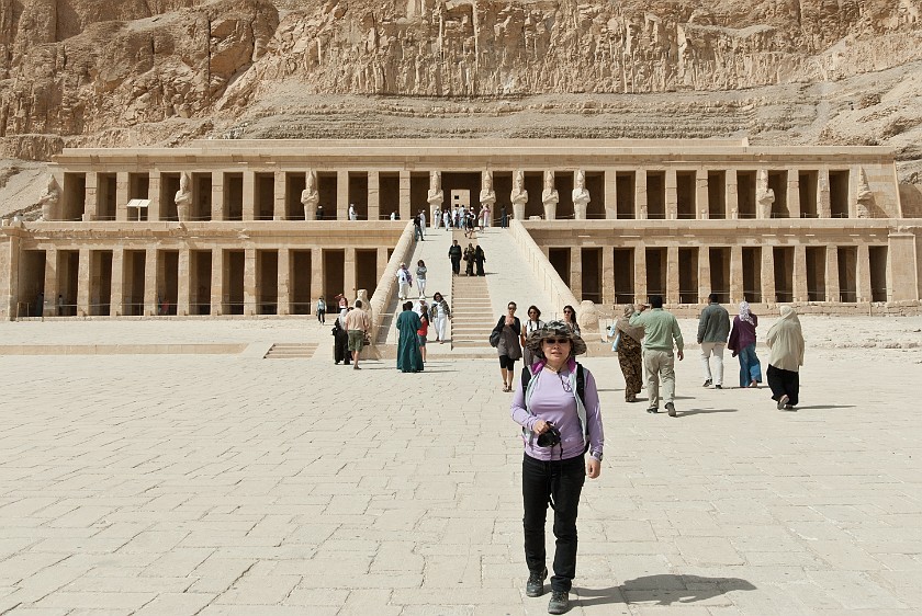 Temple of Hatshepsut. View on the first and second colonnade. near Luxor. .