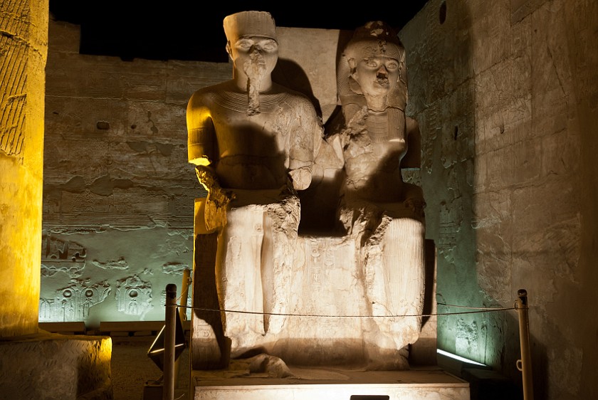 Luxor Temple. Statue of Tutankhamun and his wife. Luxor. .