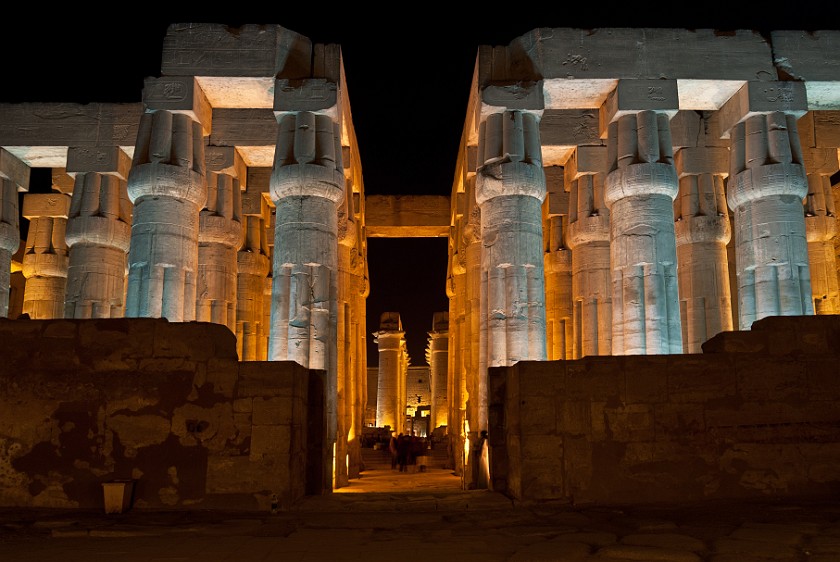 Luxor Temple. Back of the Sun Court of Amenhothep III. Luxor. .