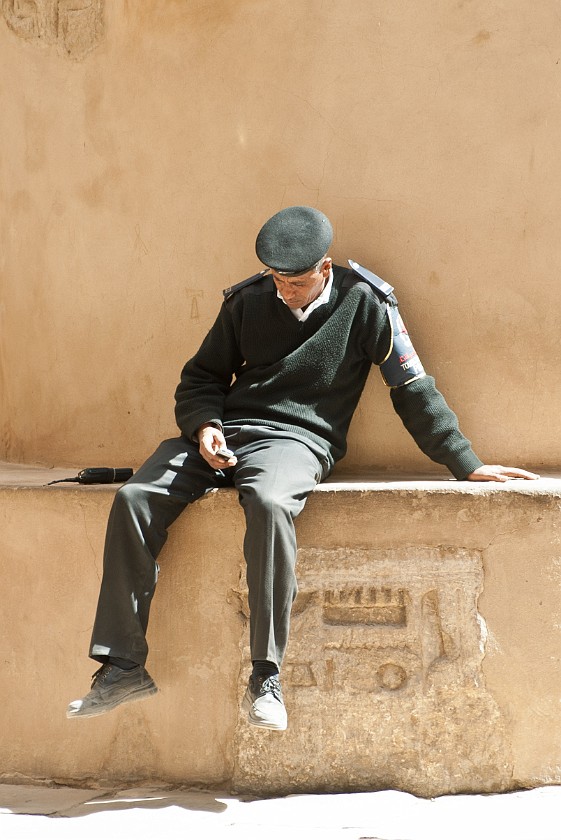 Karnak Temple of Amun. Tourist police man. Karnak. .