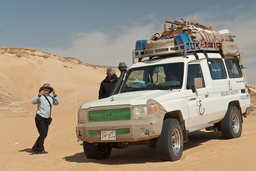 Black Desert Safari. AWD vehicle on a sand dune. near the Baharyia Oasis. .