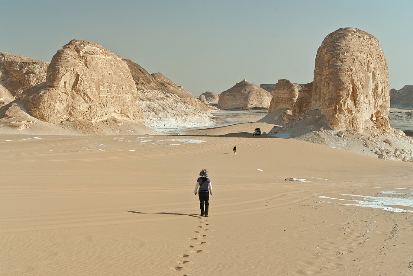 White Desert Safari. Walk in the desert of Aqabat. near Qasr al-Farafra. .