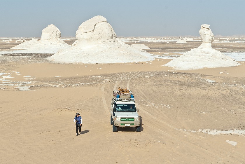 White Desert Safari. Rock formation at the camp ground. near Qasr al-Farafra. .