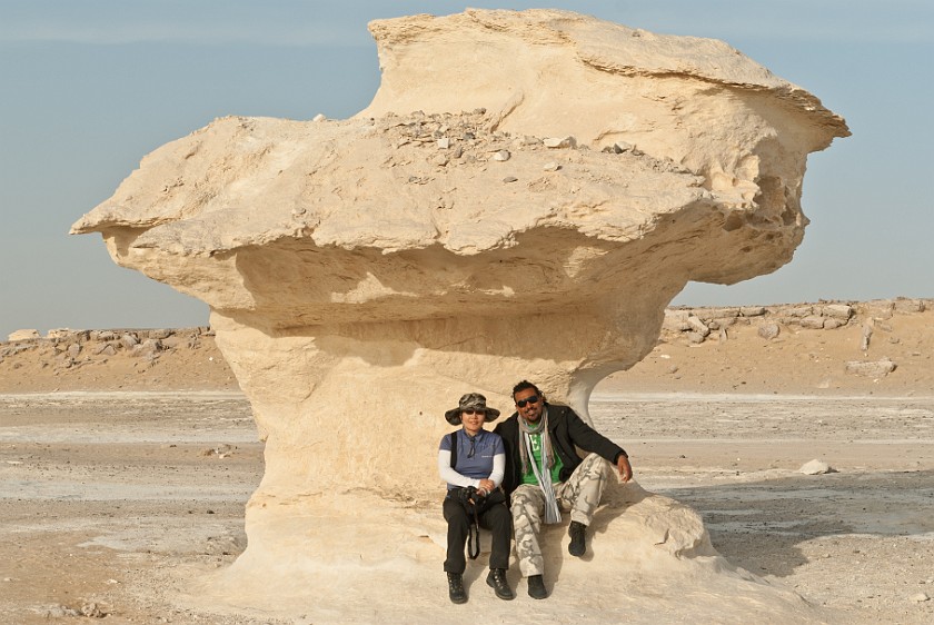 White Desert Safari. Mushroom-shaped rock. near Qasr al-Farafra. .