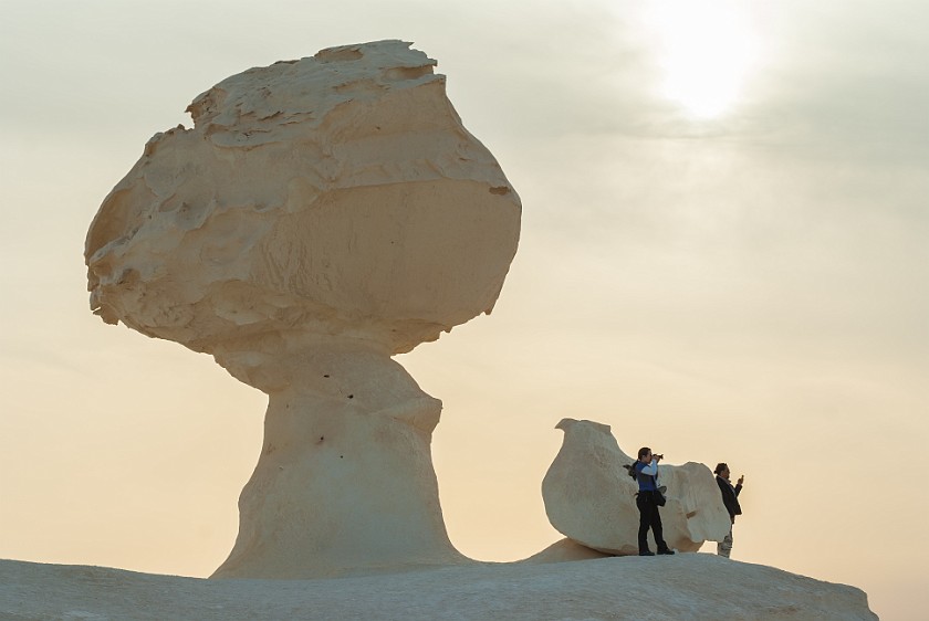White Desert Safari. Rock formation at sunset. near Qasr al-Farafra. .