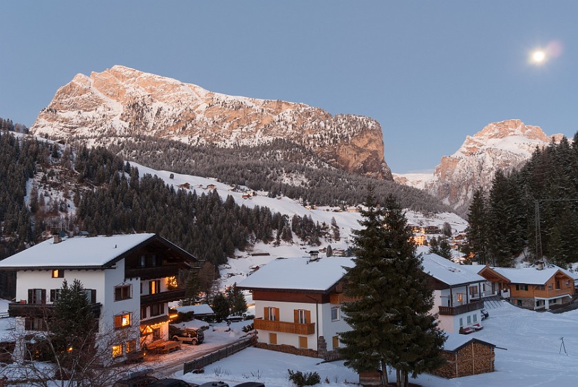 Selva di Val Gardena. View on Selva and Fermeda. Gröden. .