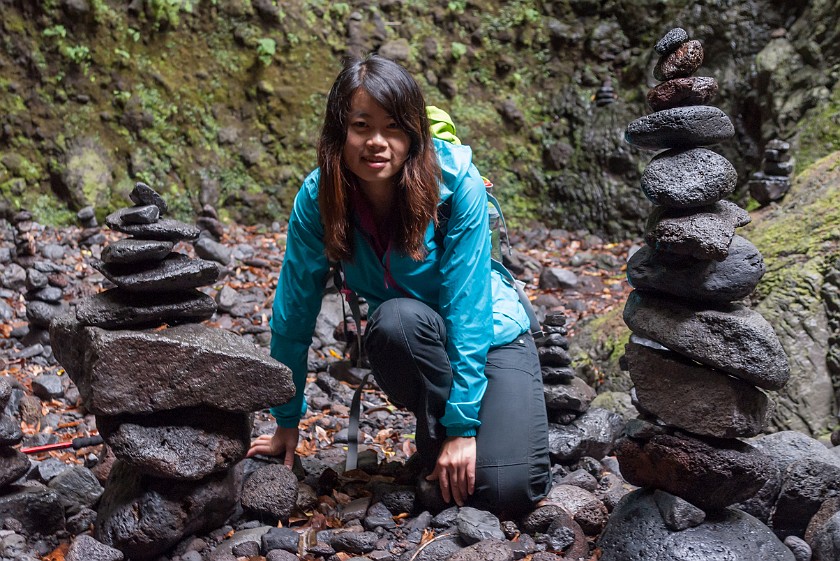 Los Tiles. Portrait of friend at the trail end. Los Tiles. .