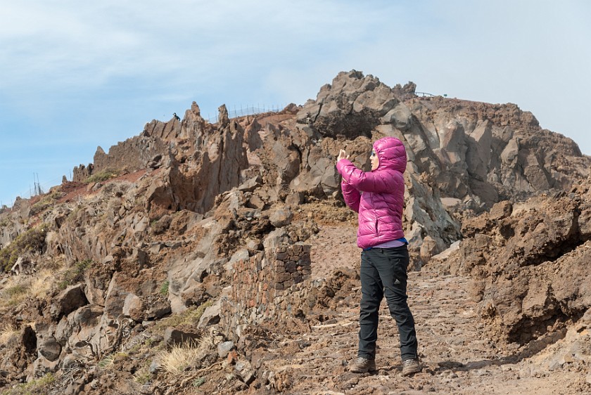 Roque de los Muchachos. Trail to the crater's rim. Caldera de Taburiente. .
