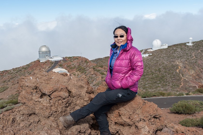 Roque de los Muchachos. Portrait with astronomical observatories. Caldera de Taburiente. .
