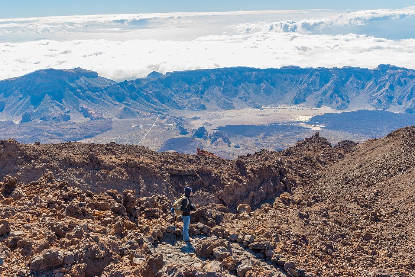 El Teide. View onto the crater valley of El Teide. El Teide. .