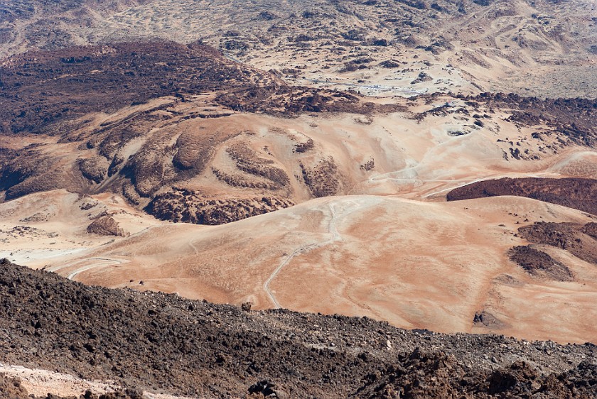 El Teide. View onto the crater valley of El Teide. El Teide. .