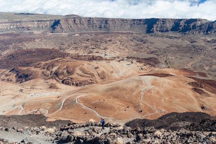 El Teide. View onto the crater valley of El Teide. El Teide. .