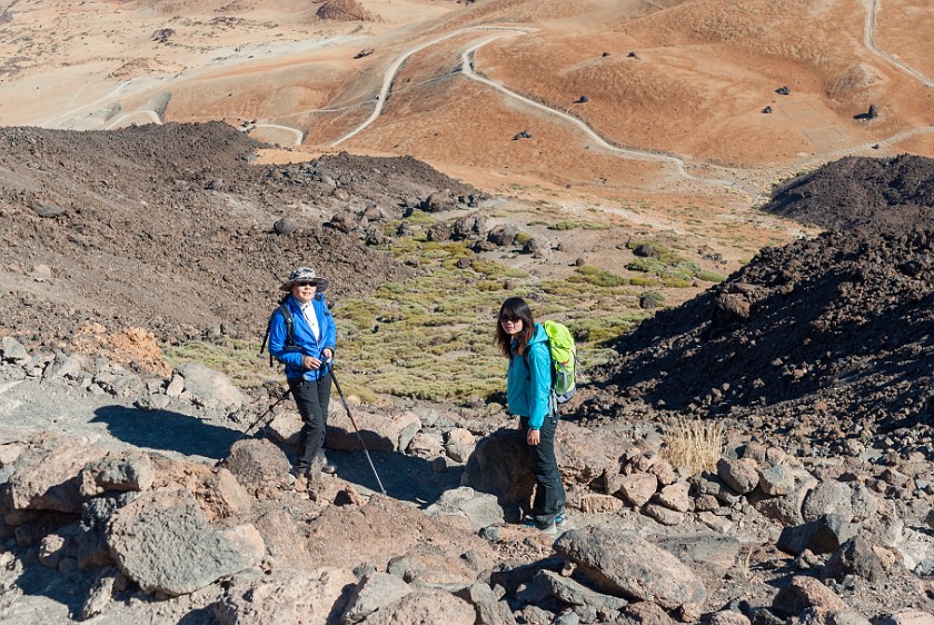 El Teide. Hiking down the mountain. El Teide. .