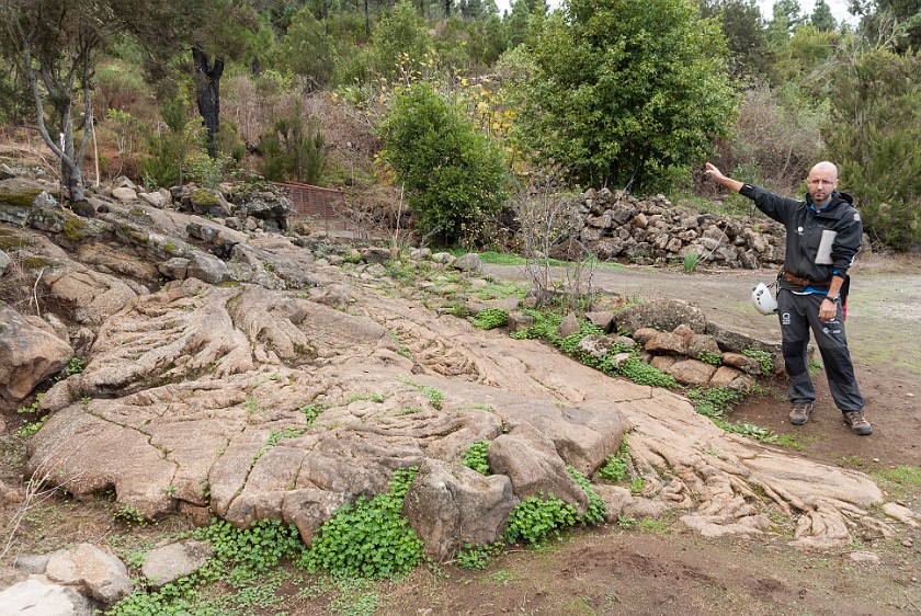 Cueva del Viento. Guide at a solidified lava flow. Icod de Los Vinos. .