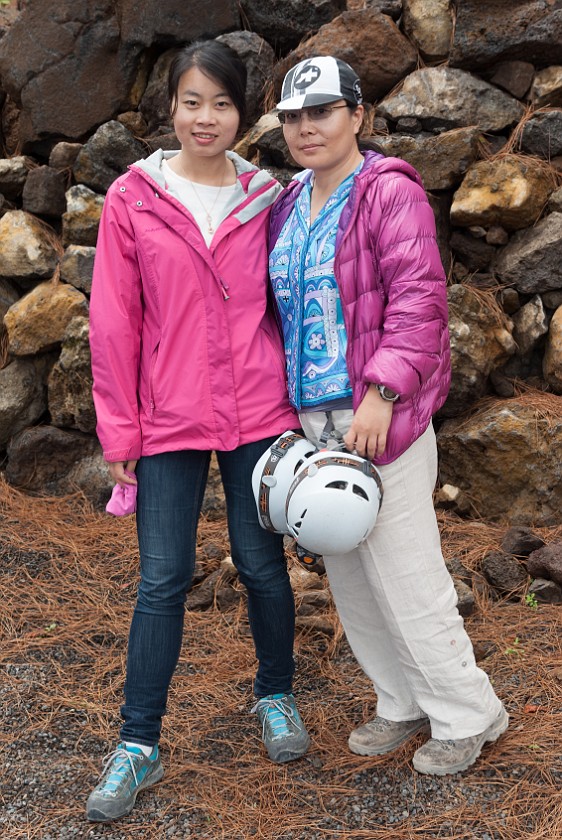 Cueva del Viento. Portrait with friend. Icod de Los Vinos. .
