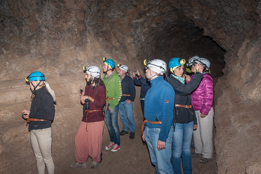 Cueva del Viento. Group inside the cave. Icod de Los Vinos. .