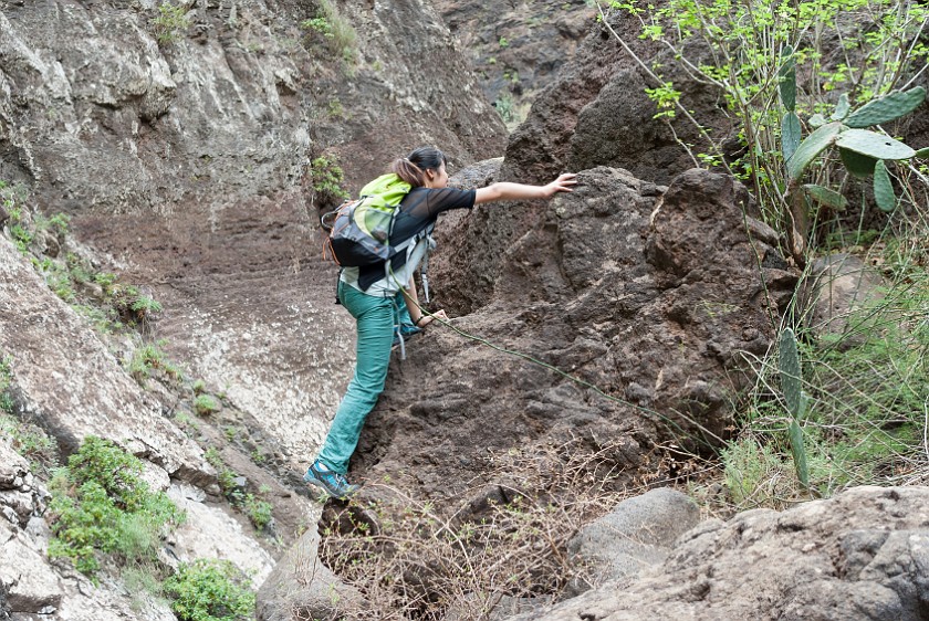 Barranco de Masca. Friend climbing. Masca. .