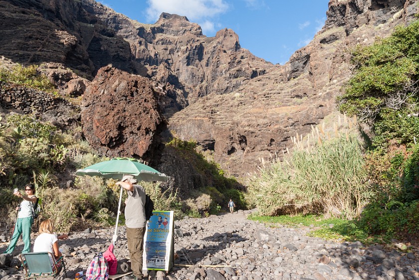 Barranco de Masca. Trail end. Masca. .