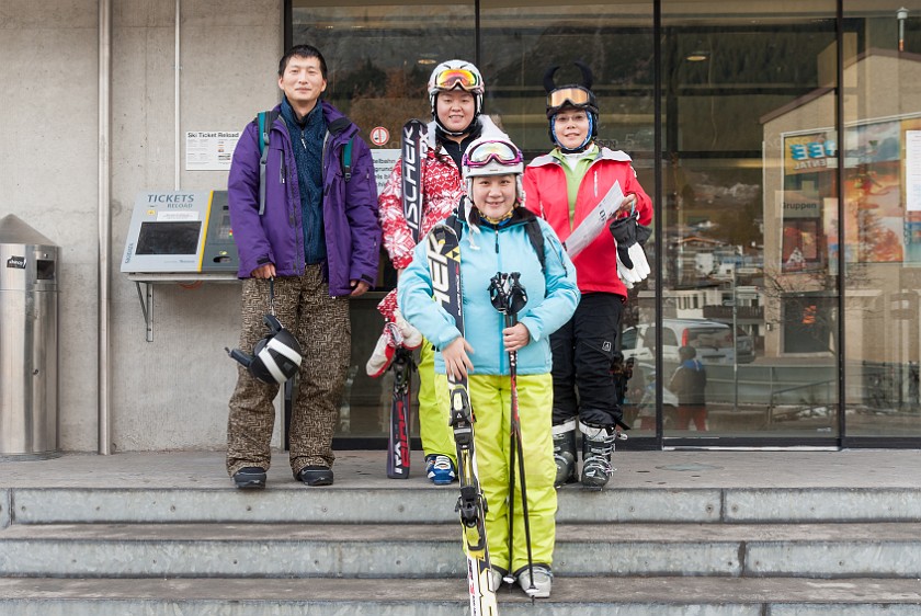 Skiing at Flims-Laax. Skiing friends. Flims. .