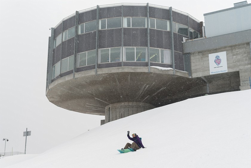 Skiing at Flims-Laax. Crap Sogn Gion restaurant. Flims. .