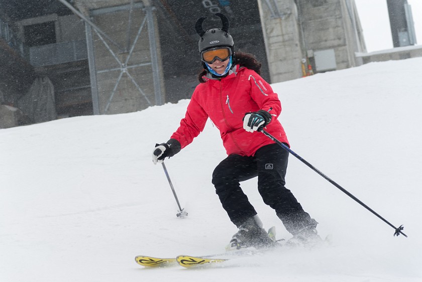 Skiing at Flims-Laax. Skiing in front of Crap Sogn Gion. Flims. .