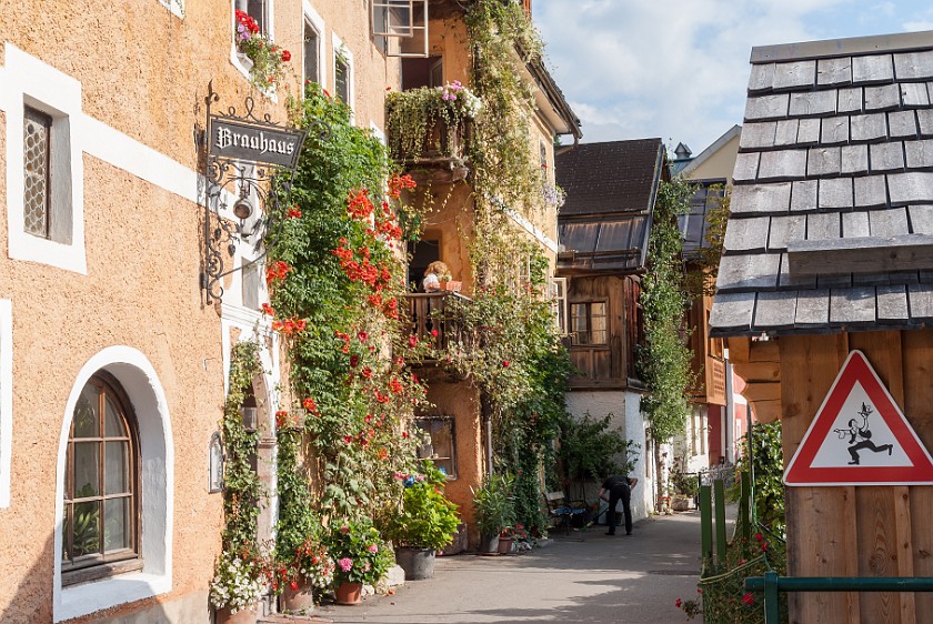 Hallstatt. Beer house. Hallstatt. .